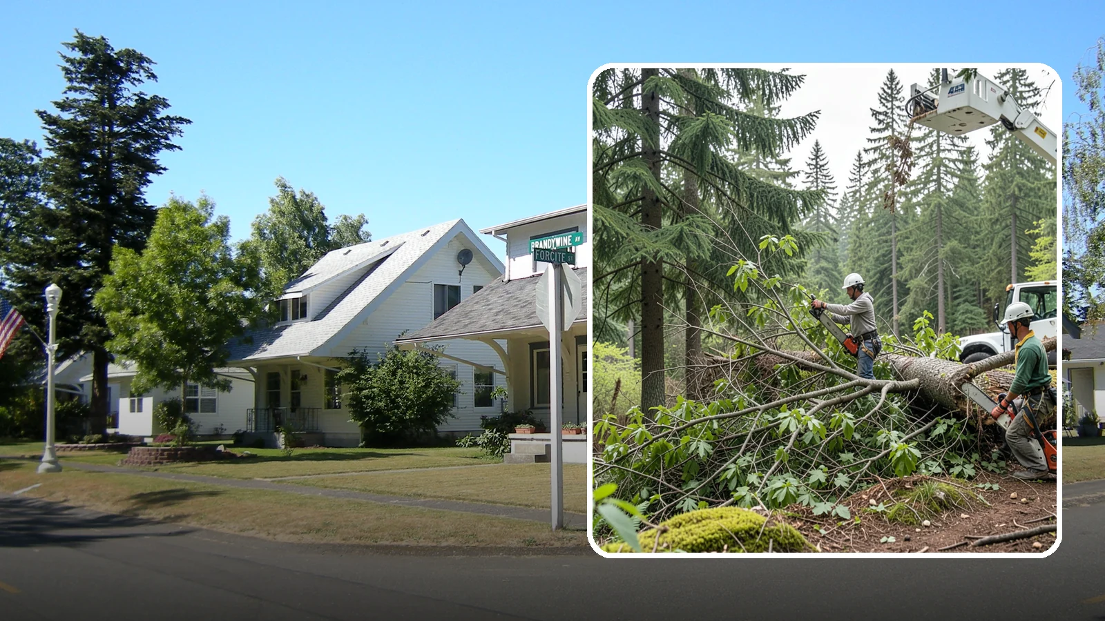 Crown cleaning in DuPont, Pierce County, WA - The selective removal of dead, dying, diseased, and weakly attached branches from the crown.