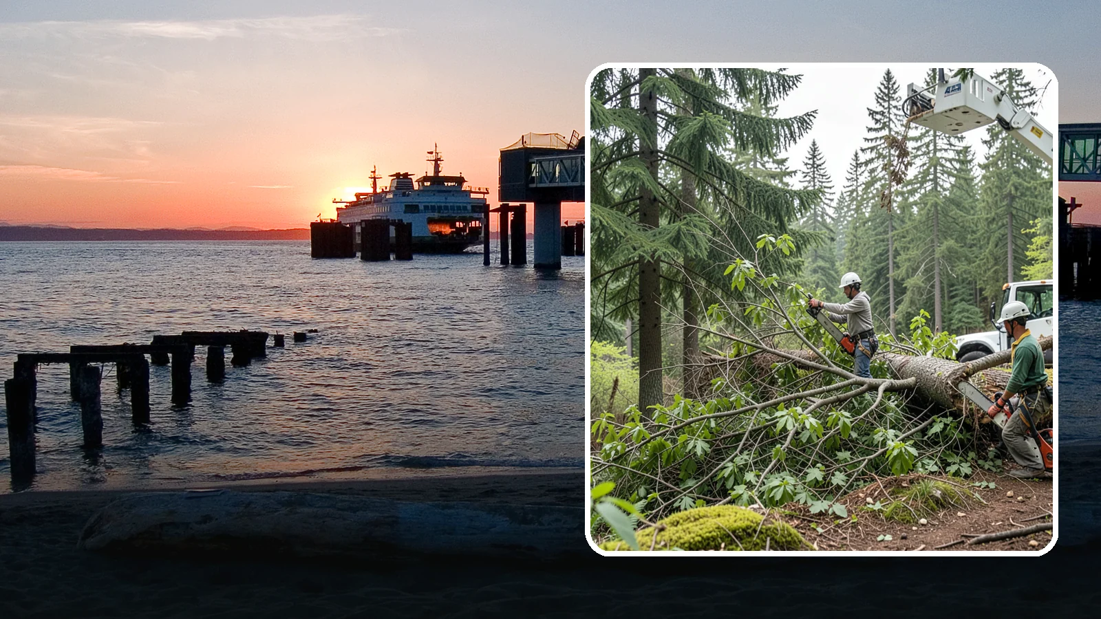 Crown cleaning in Edmonds, Snohomish County, WA - The selective removal of dead, dying, diseased, and weakly attached branches from the crown.