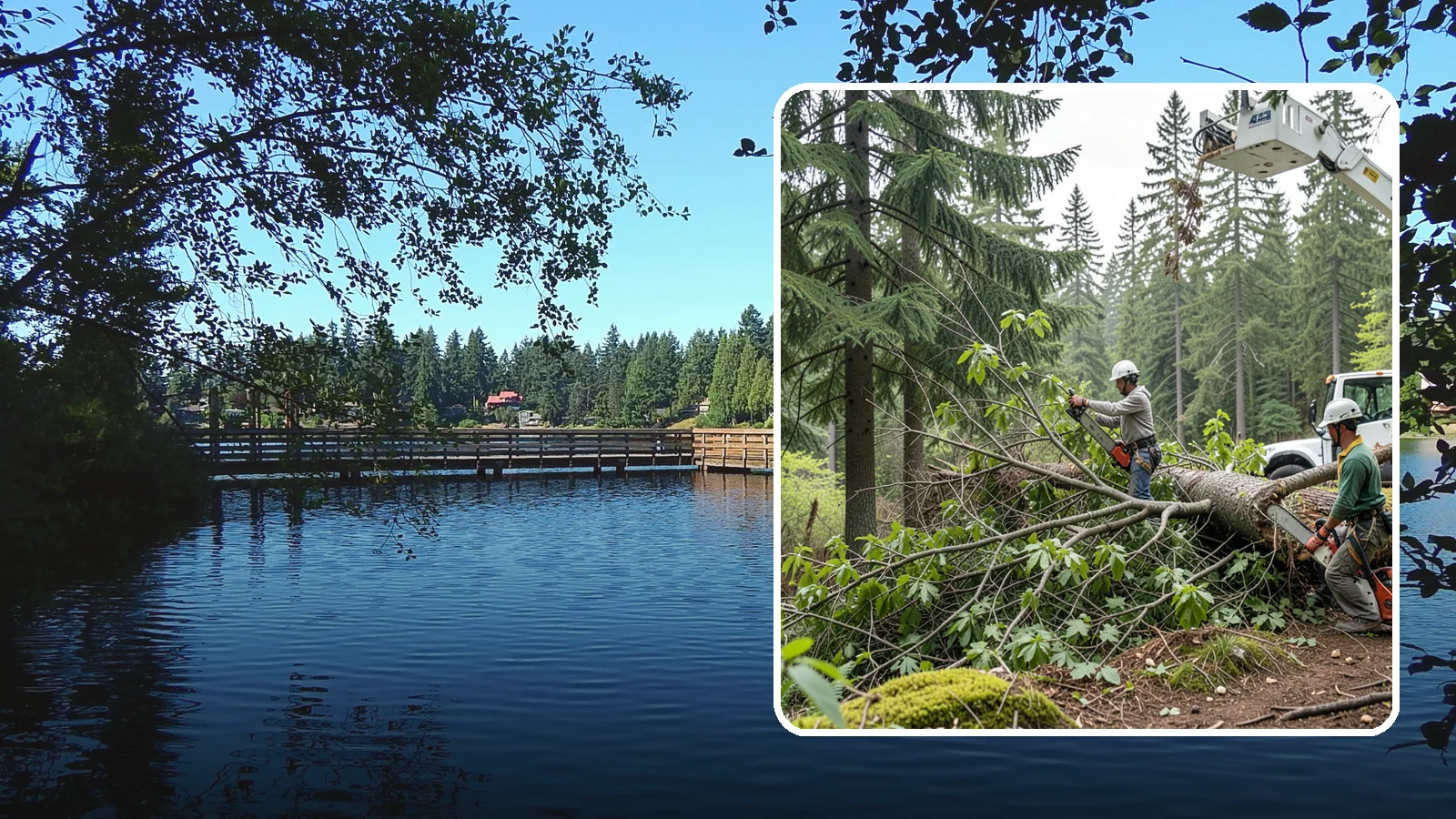 Crown cleaning in Federal Way, King County, WA - The selective removal of dead, dying, diseased, and weakly attached branches from the crown.