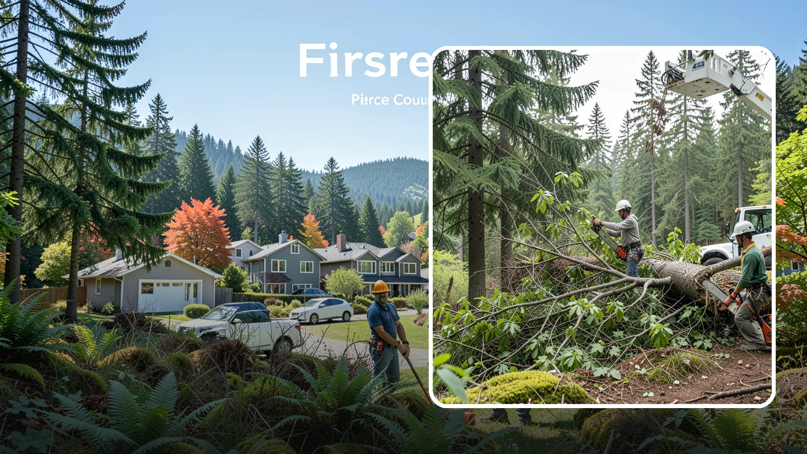 Crown cleaning in Fircrest, Pierce County, WA - The selective removal of dead, dying, diseased, and weakly attached branches from the crown.