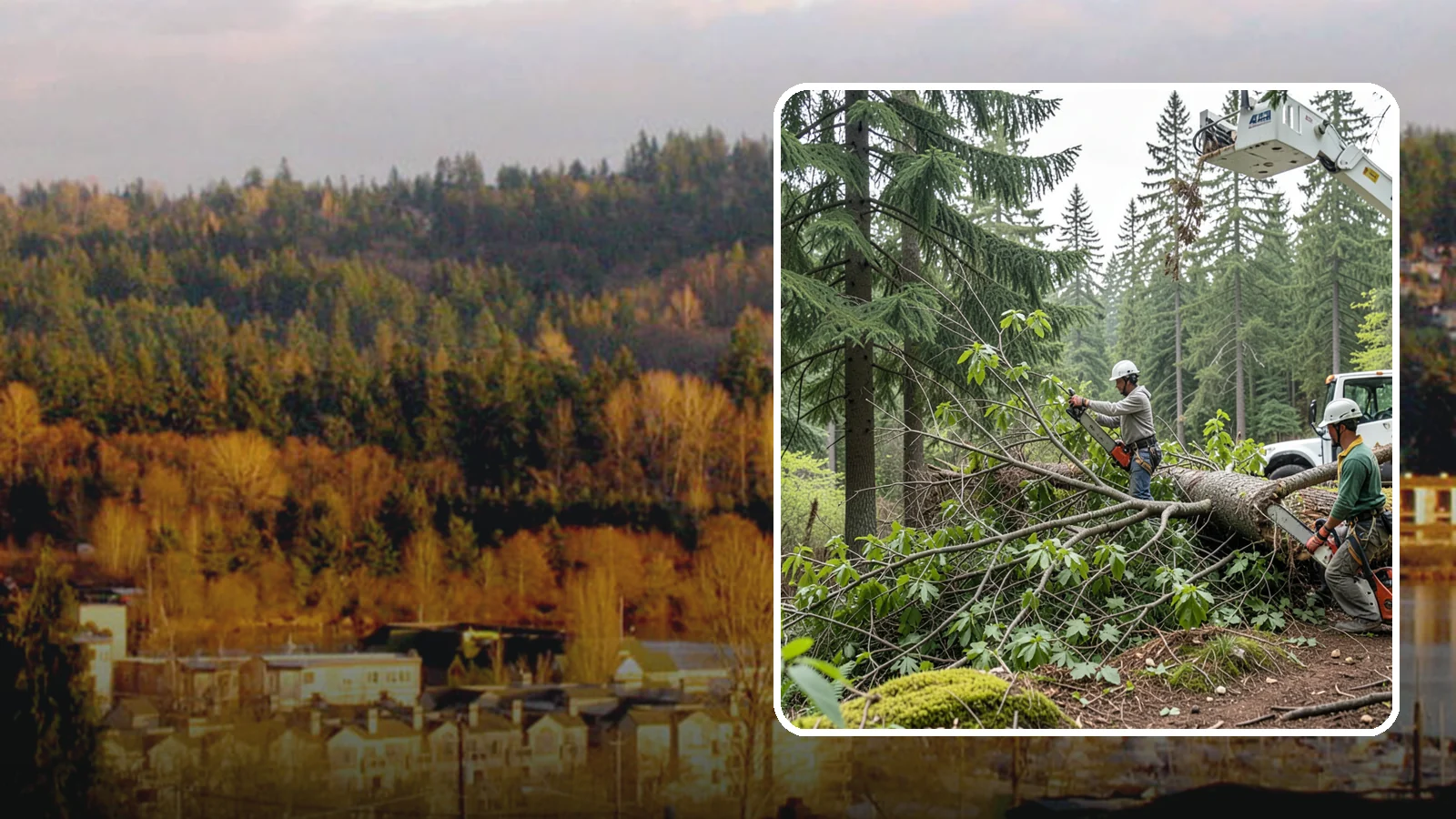 Crown cleaning in Kenmore, King County, WA - The selective removal of dead, dying, diseased, and weakly attached branches from the crown.