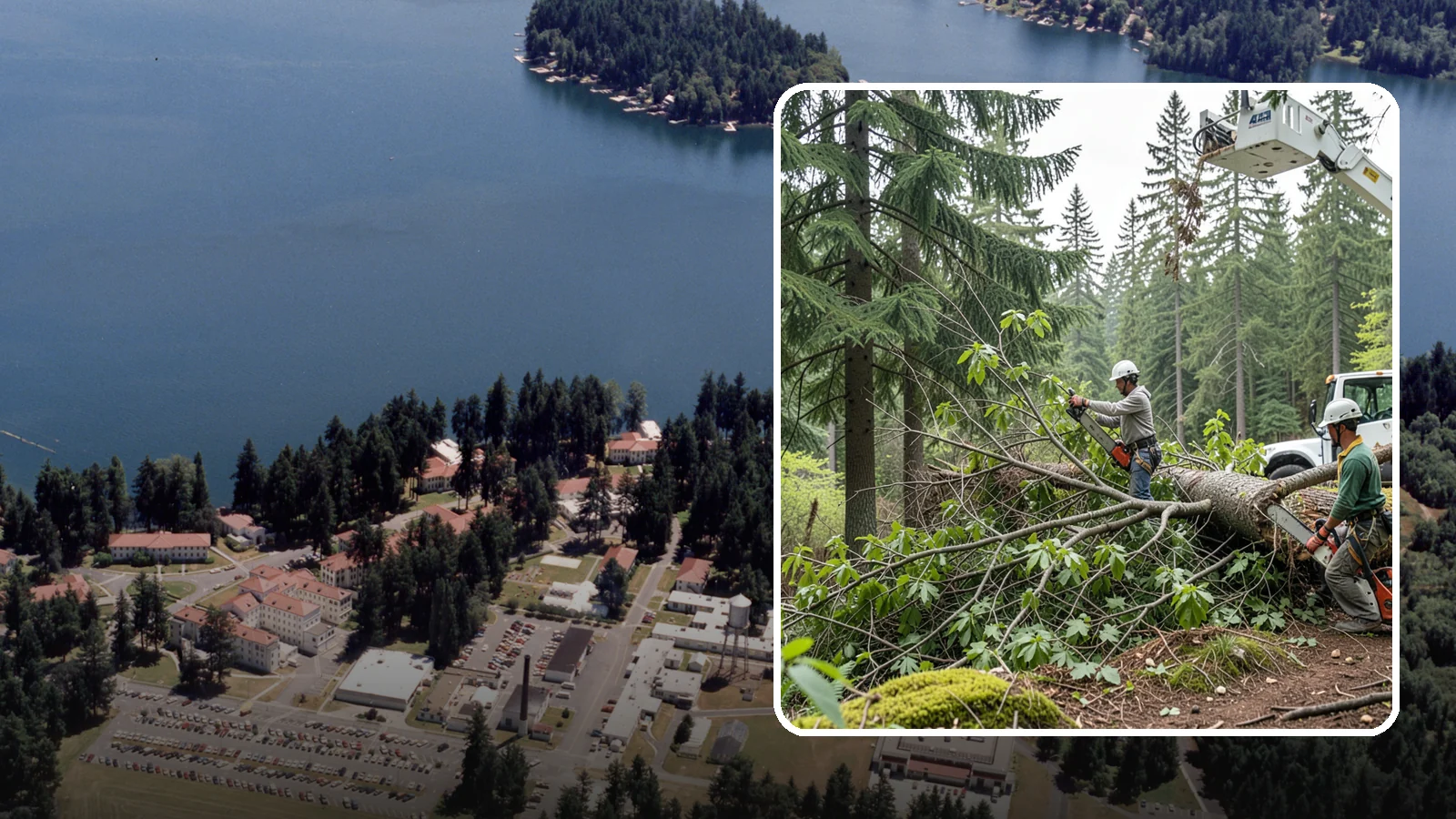 Crown cleaning in Lakewood, Pierce County, WA - The selective removal of dead, dying, diseased, and weakly attached branches from the crown.