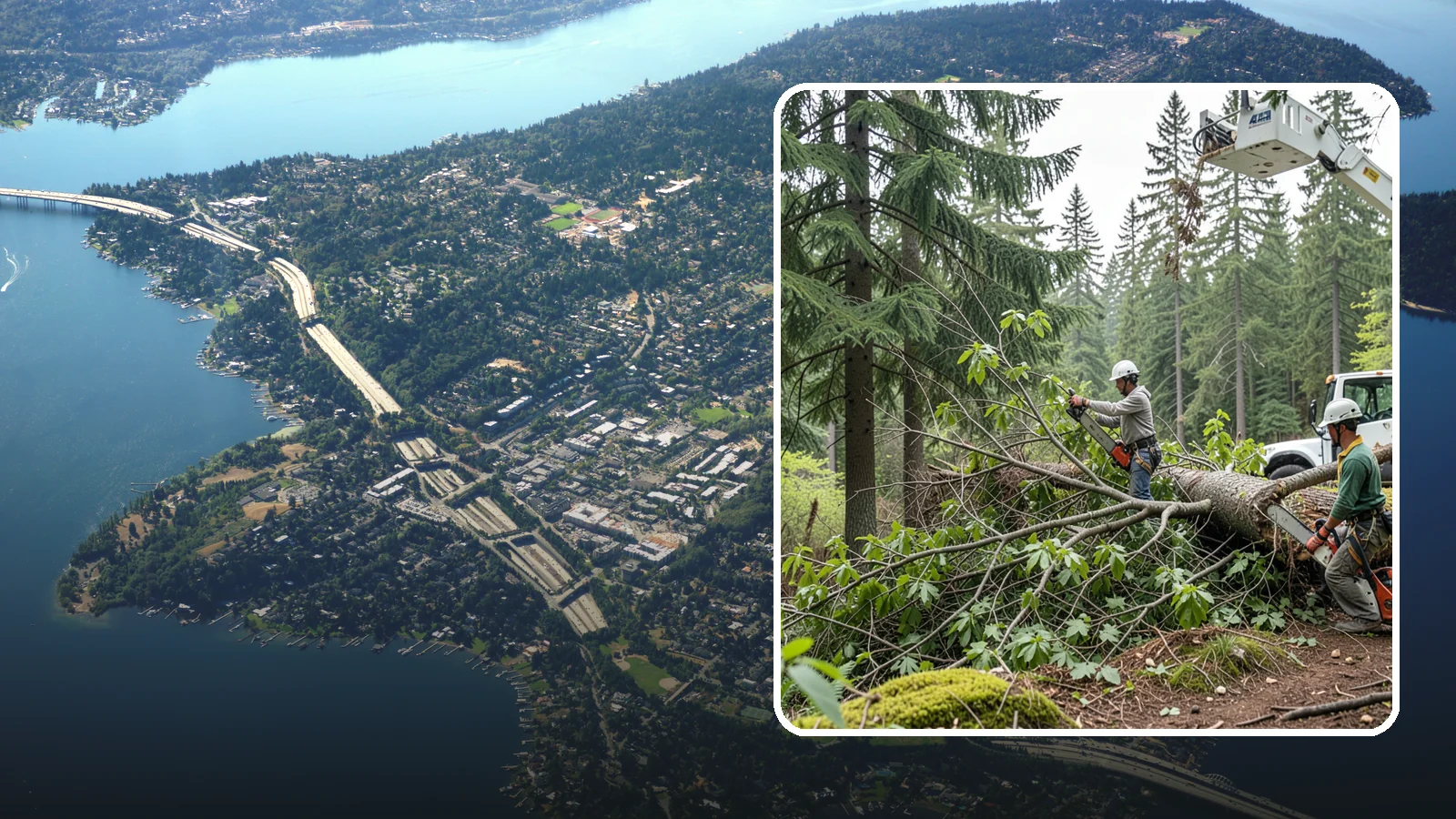 Crown cleaning in Mercer Island, King County, WA - The selective removal of dead, dying, diseased, and weakly attached branches from the crown.
