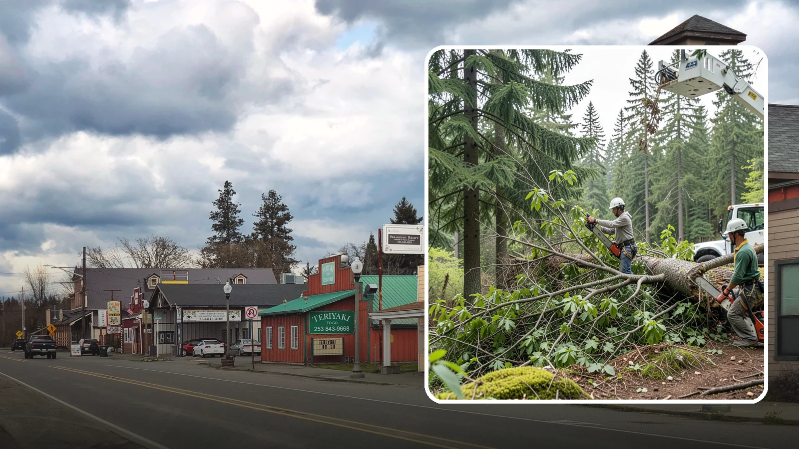 Crown cleaning in Roy, Pierce County, WA - The selective removal of dead, dying, diseased, and weakly attached branches from the crown.
