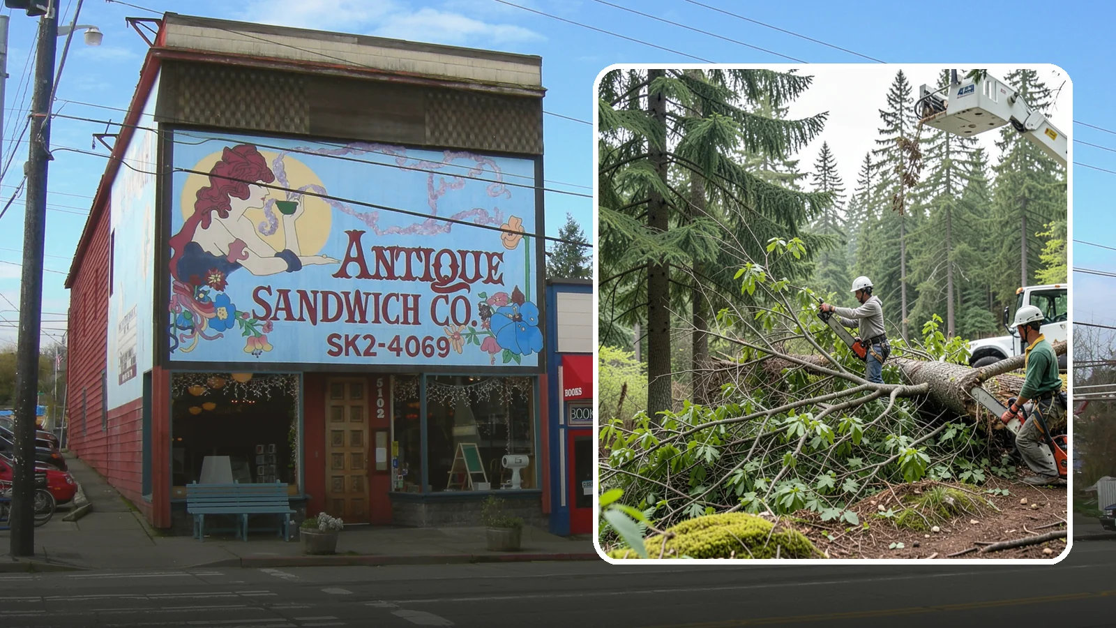 Crown cleaning in Ruston, Pierce County, WA - The selective removal of dead, dying, diseased, and weakly attached branches from the crown.