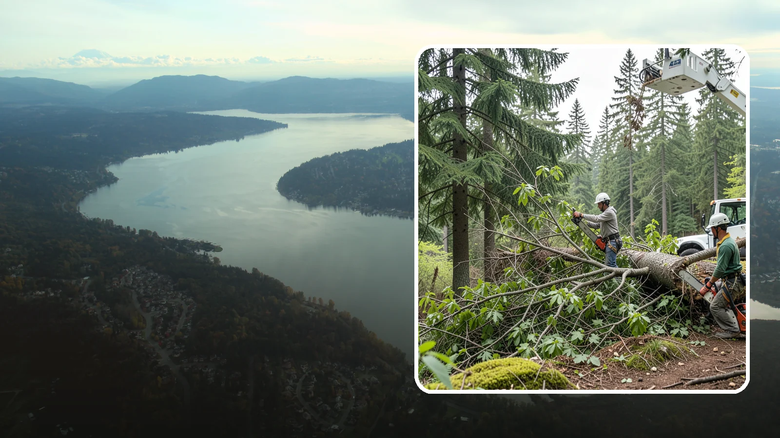Crown cleaning in Sammamish, King County, WA - The selective removal of dead, dying, diseased, and weakly attached branches from the crown.