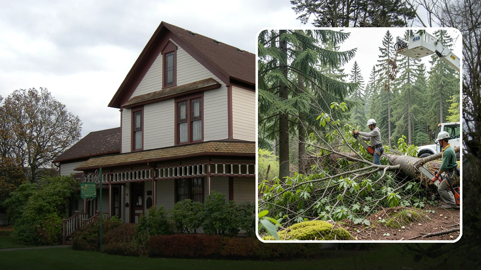 Crown cleaning in Sumner, Pierce County, WA - The selective removal of dead, dying, diseased, and weakly attached branches from the crown.