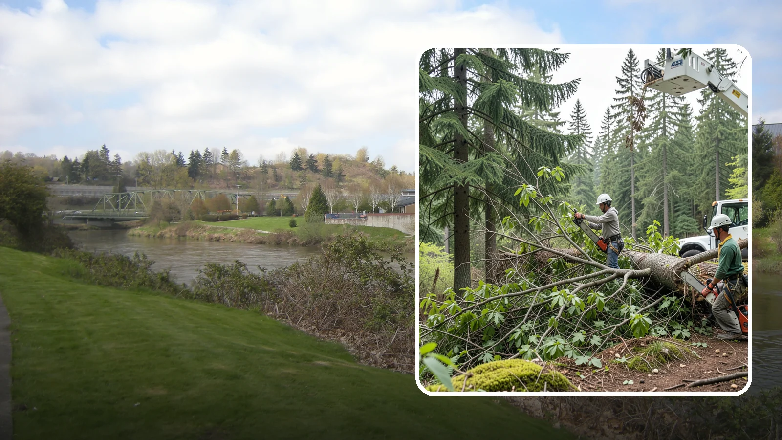 Crown cleaning in Tukwila, King County, WA - The selective removal of dead, dying, diseased, and weakly attached branches from the crown.