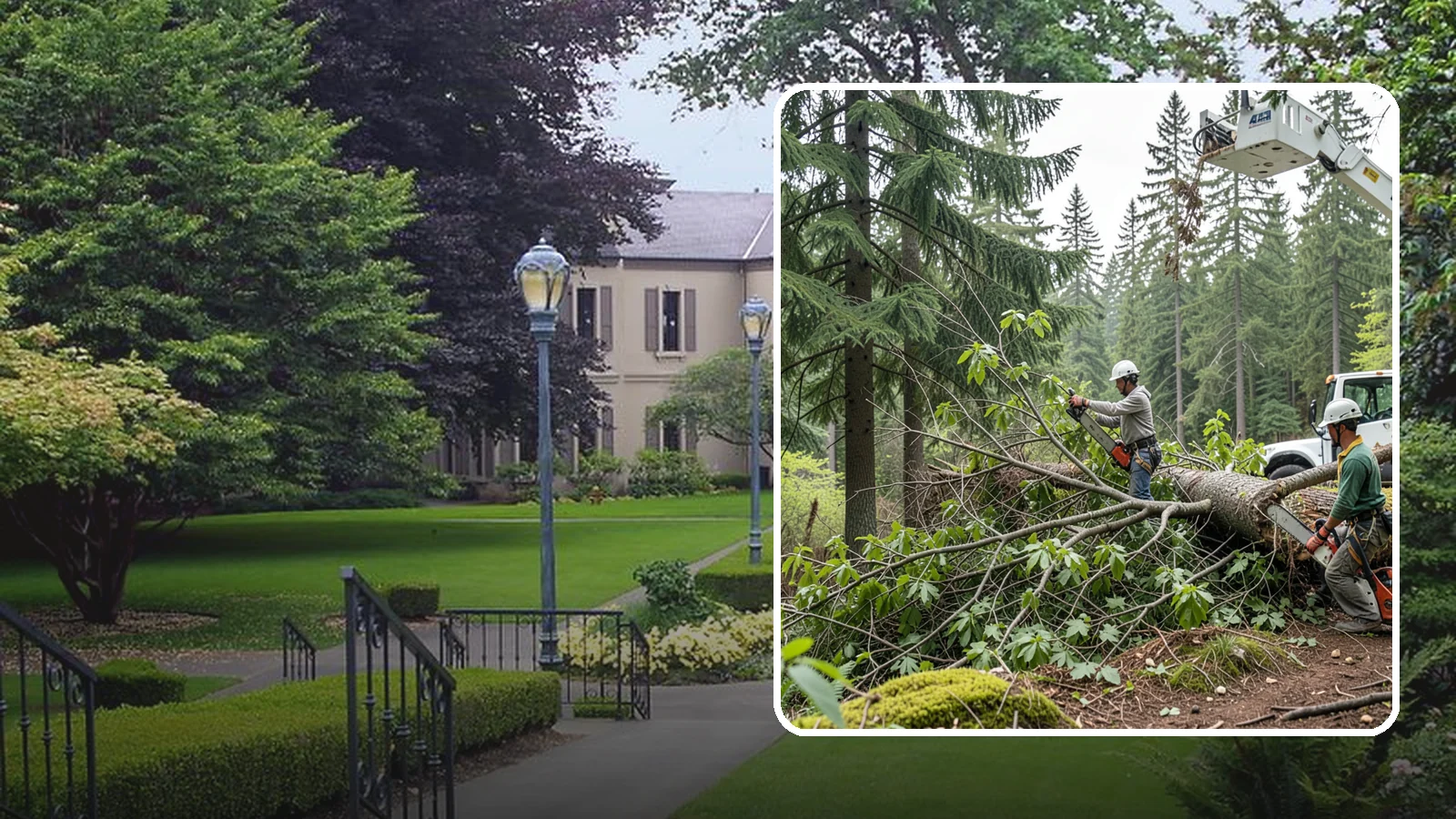 Crown cleaning in Woodinville, King County, WA - The selective removal of dead, dying, diseased, and weakly attached branches from the crown.