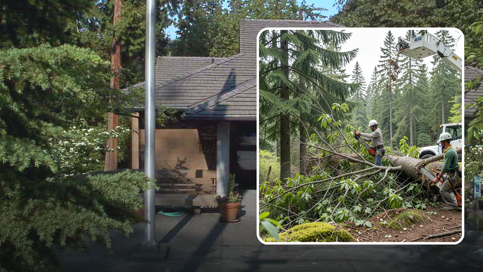 Crown cleaning in Yarrow Point, King County, WA - The selective removal of dead, dying, diseased, and weakly attached branches from the crown.
