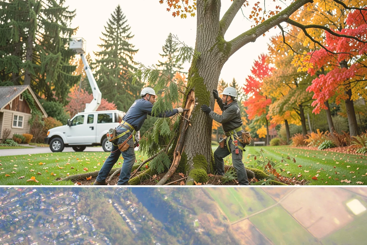 Crown raising in Algona, King County, WA - Work should avoid periods when trees are actively moving nutrients to roots in late summer or early fall