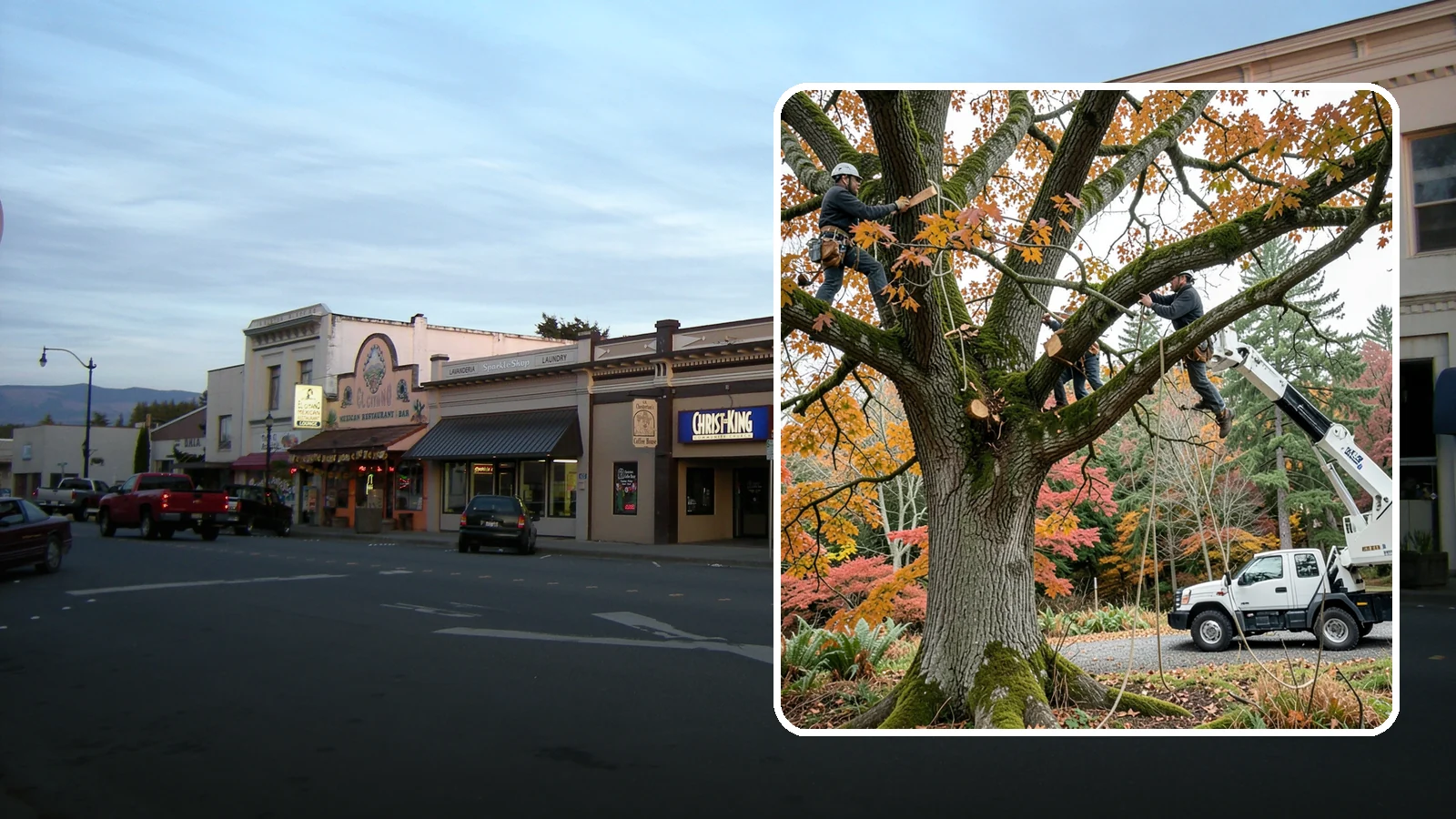 Crown raising in Burlington, Skagit County, WA - The removal of lower branches to raise the height of the crown.