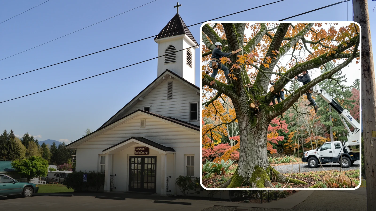 Crown raising in Concrete, Skagit County, WA - The removal of lower branches to raise the height of the crown.