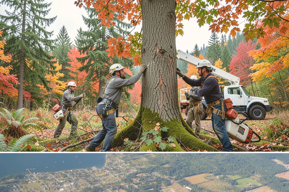 Crown raising in Coupeville, Island County, WA - Work should avoid periods when trees are actively moving nutrients to roots in late summer or early fall