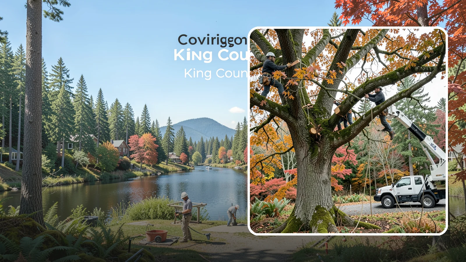 Crown raising in Covington, King County, WA - The removal of lower branches to raise the height of the crown.