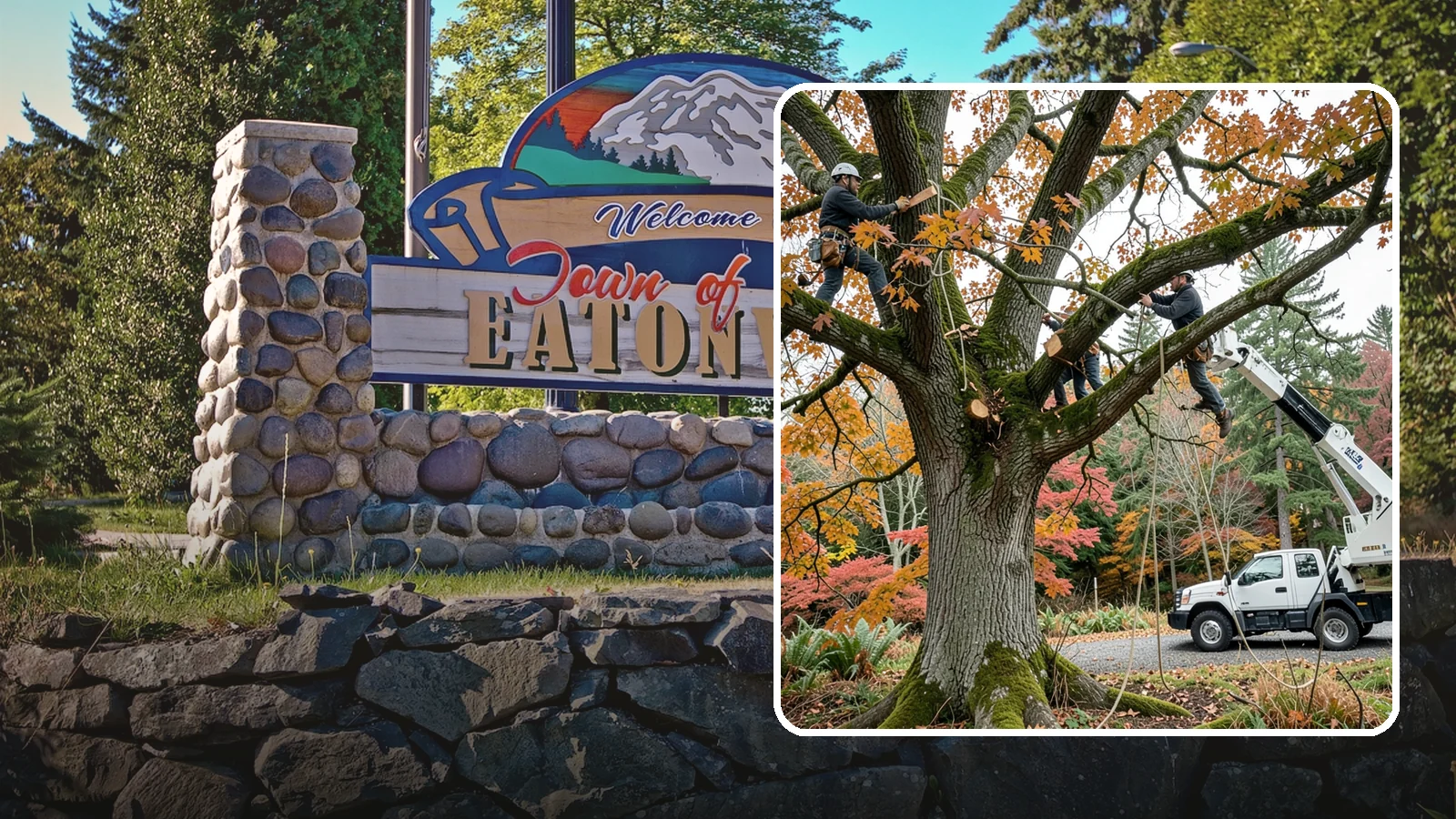 Crown raising in Eatonville, Pierce County, WA - The removal of lower branches to raise the height of the crown.