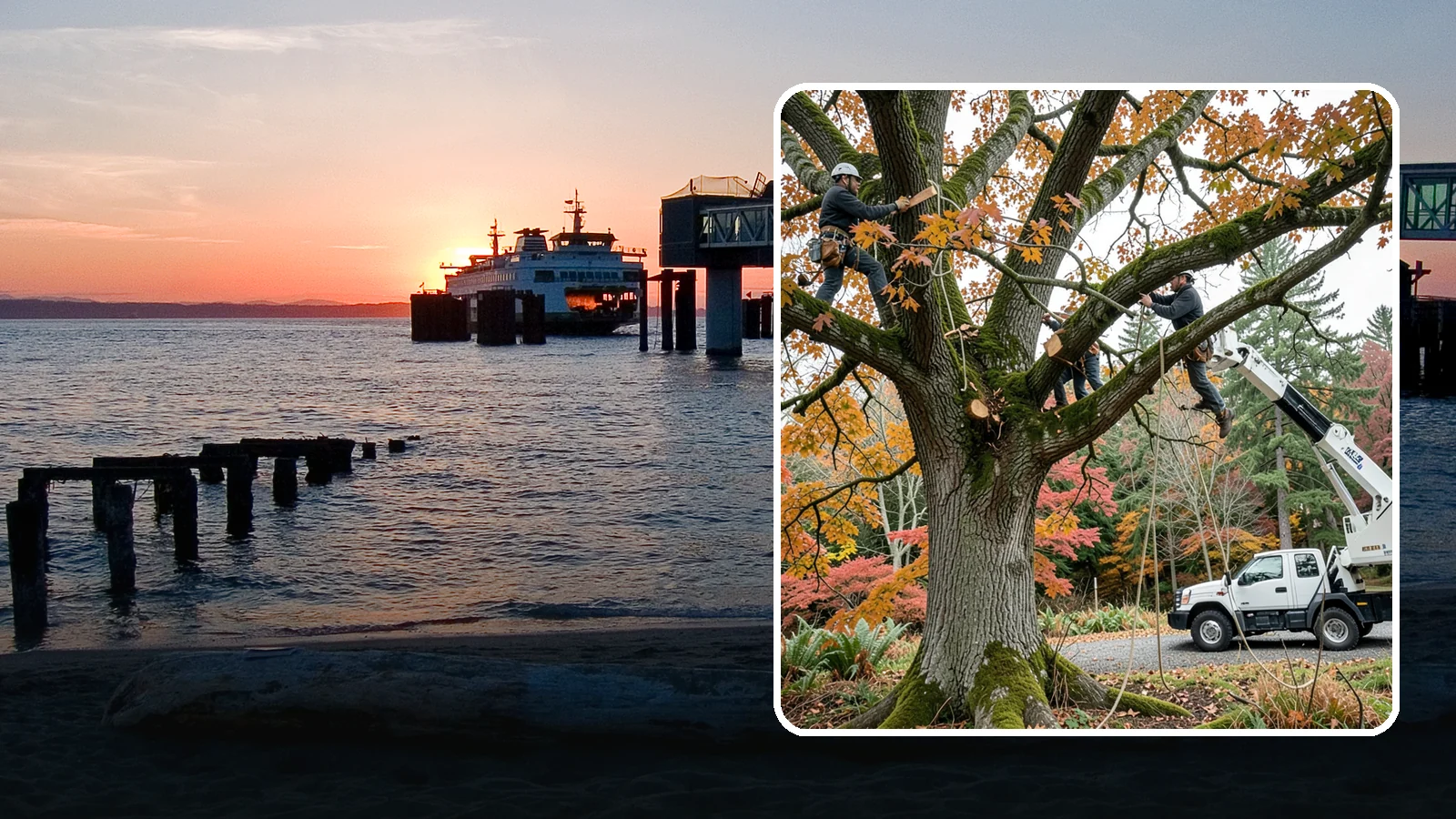 Crown raising in Edmonds, Snohomish County, WA - The removal of lower branches to raise the height of the crown.