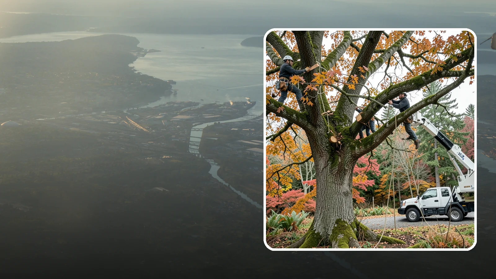 Crown raising in Fife, Pierce County, WA - The removal of lower branches to raise the height of the crown.