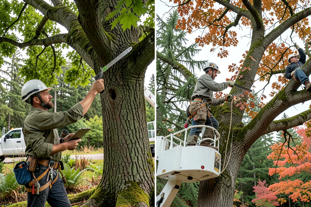 Crown raising in Hunts Point, King County, WA - Assess canopy condition and pruning objectives