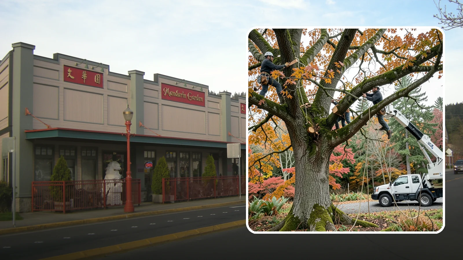 Crown raising in Issaquah, King County, WA - The removal of lower branches to raise the height of the crown.