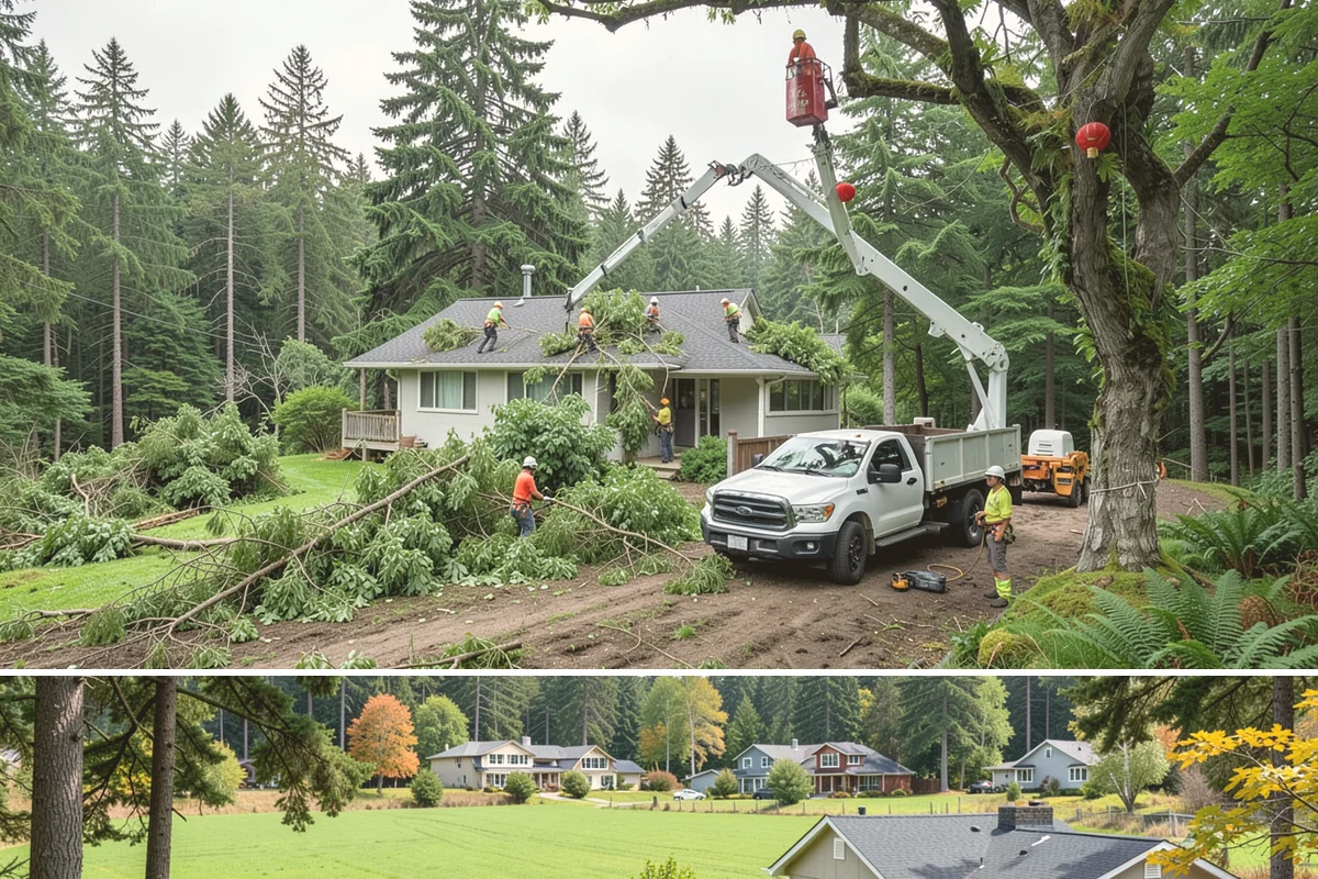 Crown raising in Lyman, Skagit County, WA - Work should avoid periods when trees are actively moving nutrients to roots in late summer or early fall