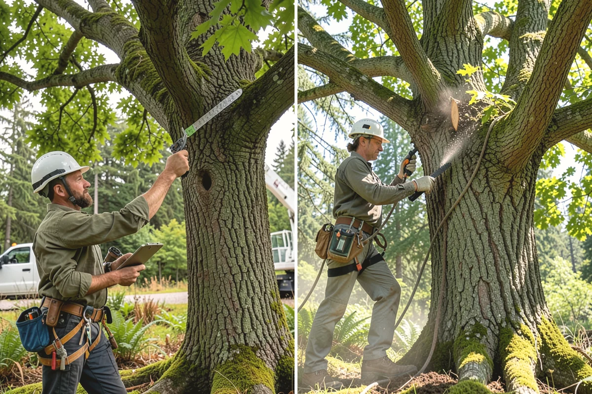 Crown raising in Mercer Island, King County, WA - Assess canopy condition and pruning objectives