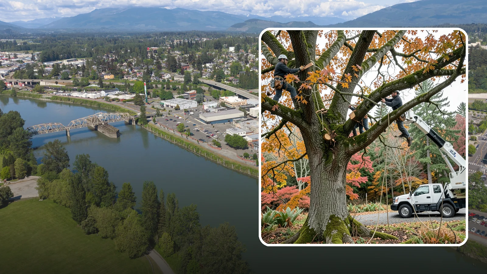 Crown raising in Mount Vernon, Skagit County, WA - The removal of lower branches to raise the height of the crown.