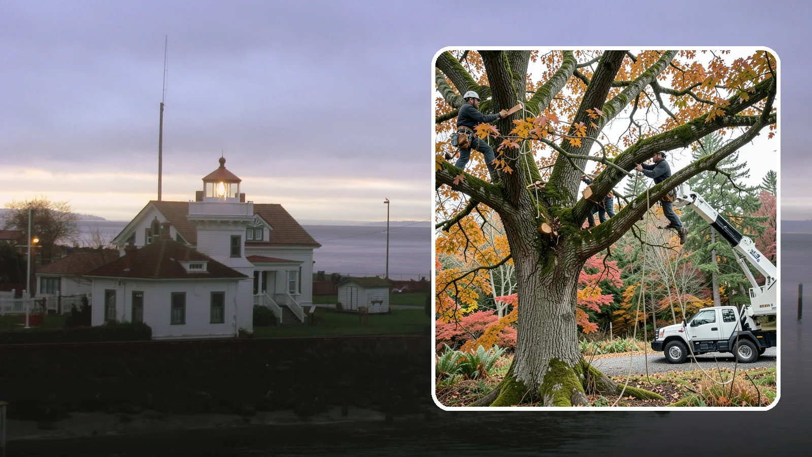 Crown raising in Mukilteo, Snohomish County, WA - The removal of lower branches to raise the height of the crown.