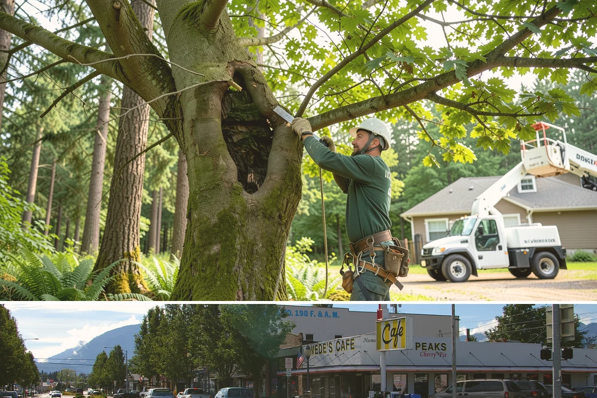 Crown raising in North Bend, King County, WA - Work should avoid periods when trees are actively moving nutrients to roots in late summer or early fall