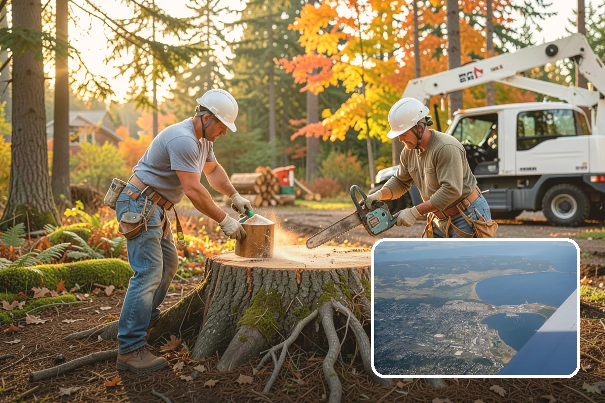 Crown raising in Oak Harbor, Island County, WA - Improves tree structure, health, and appearance