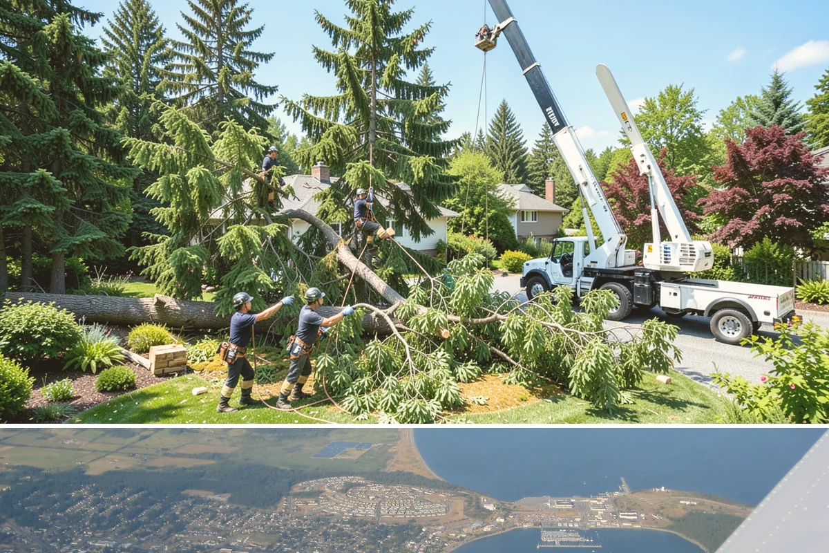Crown raising in Oak Harbor, Island County, WA - Work should avoid periods when trees are actively moving nutrients to roots in late summer or early fall