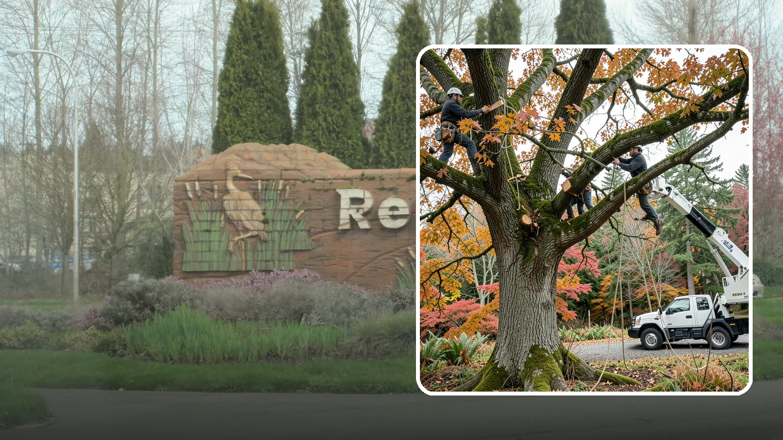 Crown raising in Renton, King County, WA - The removal of lower branches to raise the height of the crown.