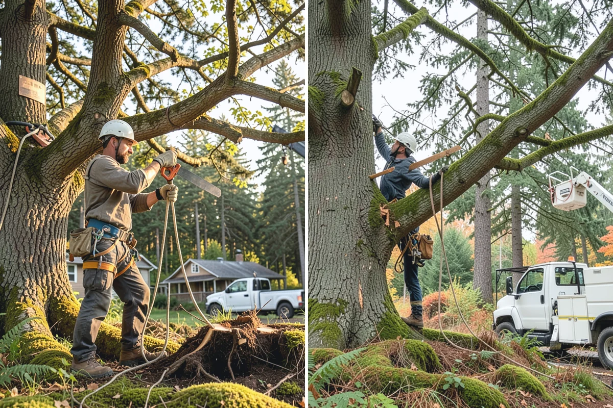Crown raising in Roy, Pierce County, WA - Assess canopy condition and pruning objectives