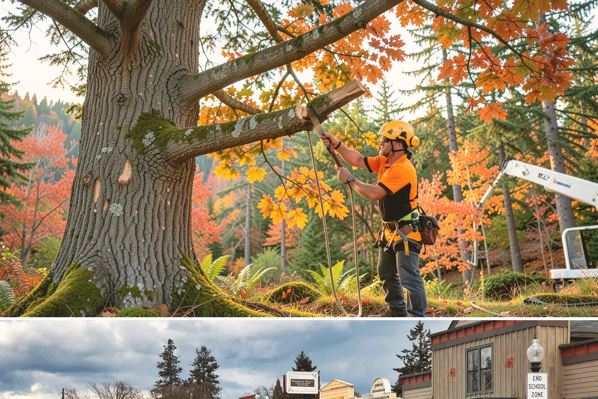 Crown raising in Roy, Pierce County, WA - Work should avoid periods when trees are actively moving nutrients to roots in late summer or early fall