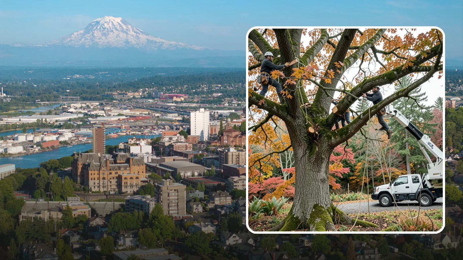 Crown raising in Tacoma, Pierce County, WA - The removal of lower branches to raise the height of the crown.