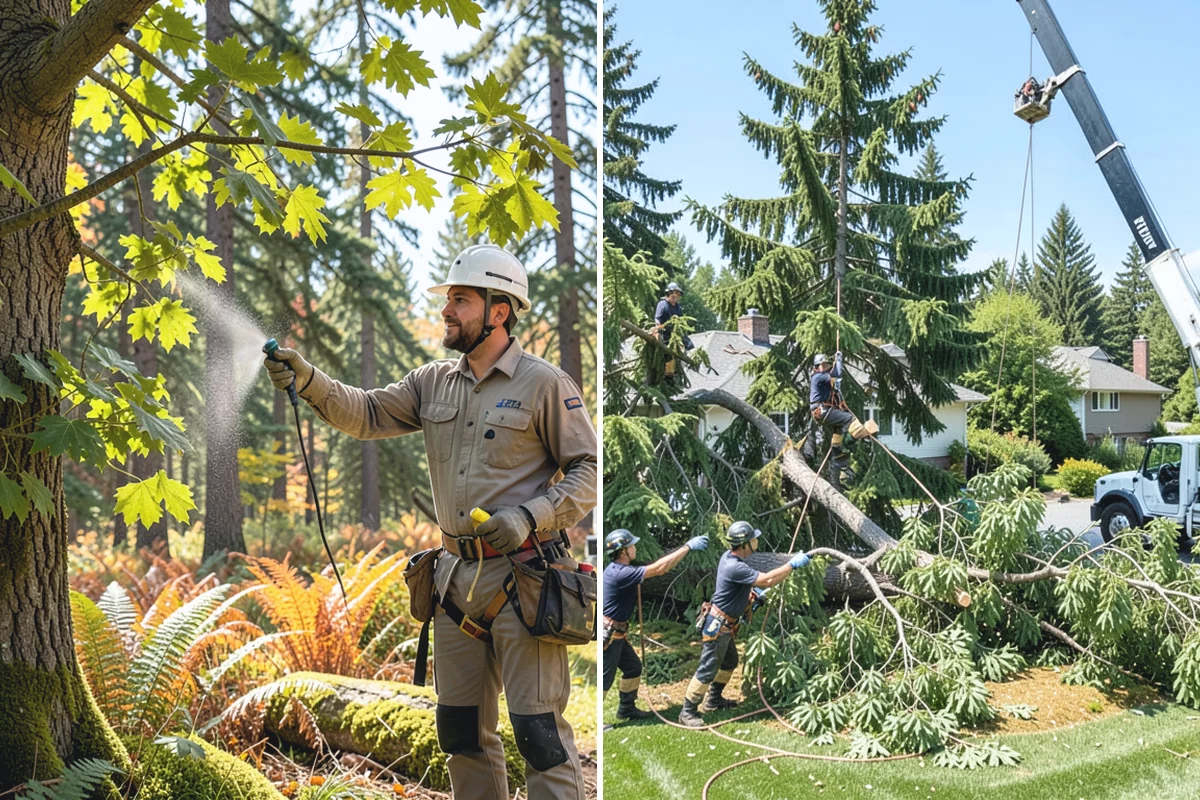 Crown raising in Woodinville, King County, WA - Assess canopy condition and pruning objectives