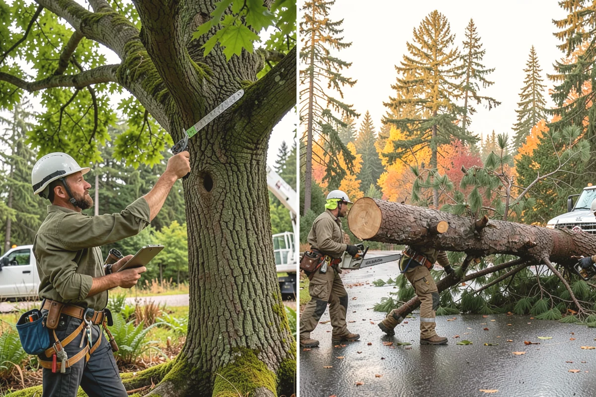 Crown raising in Yarrow Point, King County, WA - Assess canopy condition and pruning objectives