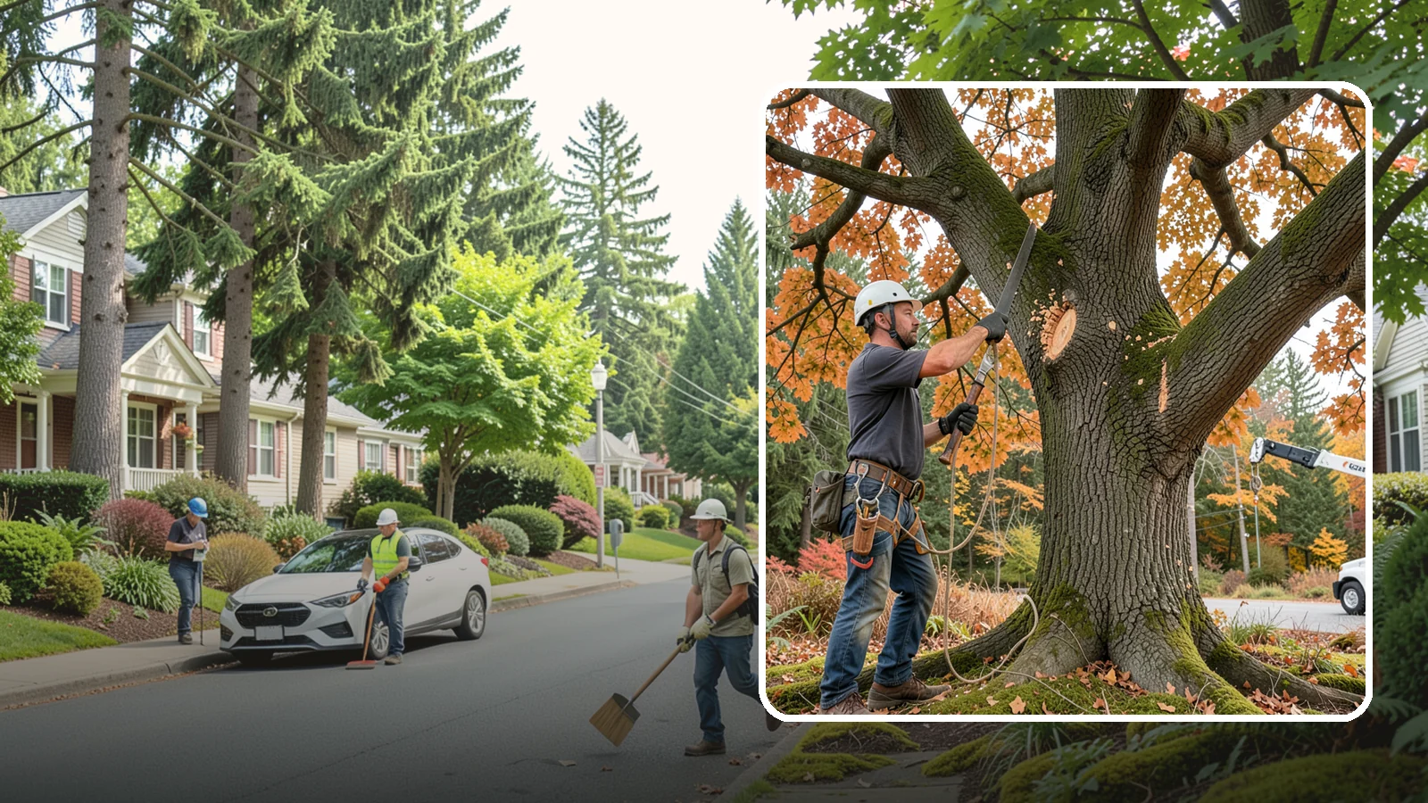 Crown reduction in Beaux Arts Village, King County, WA - The reduction of a crown's height or spread using proper reduction cuts.