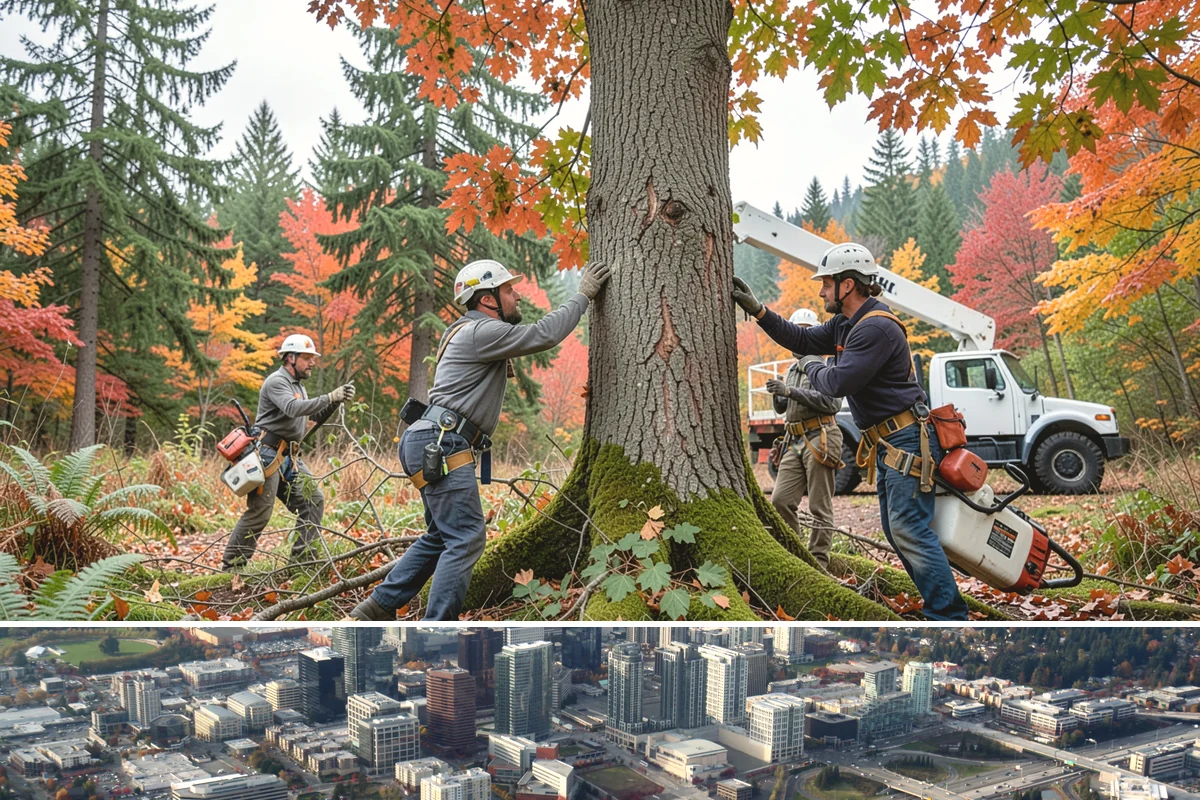 Crown reduction in Bellevue, King County, WA - Work should follow recognized arboricultural standards matched to specific growing seasons for each tree species in the Puget...