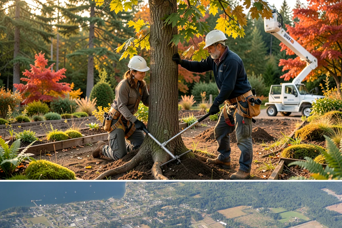 Crown reduction in Coupeville, Island County, WA - Work should follow recognized arboricultural standards matched to specific growing seasons for each tree species in the Puget...