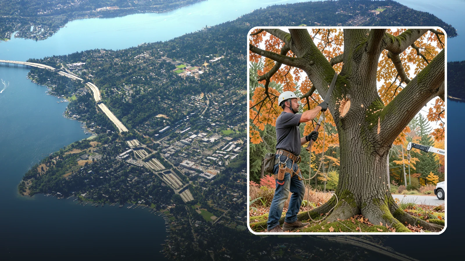 Crown reduction in Mercer Island, King County, WA - The reduction of a crown's height or spread using proper reduction cuts.