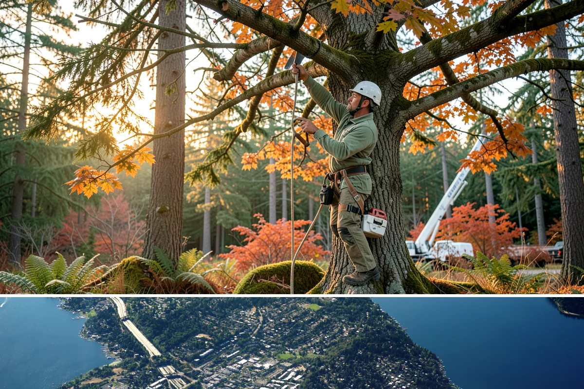 Crown reduction in Mercer Island, King County, WA - Work should follow recognized arboricultural standards matched to specific growing seasons for each tree species in the Puget...
