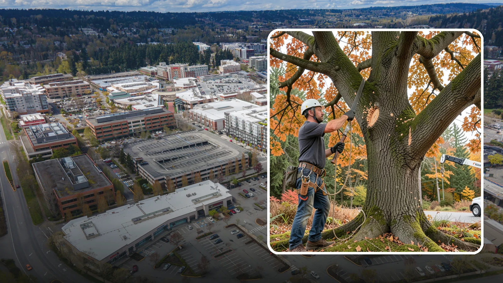 Crown reduction in Redmond, King County, WA - The reduction of a crown's height or spread using proper reduction cuts.