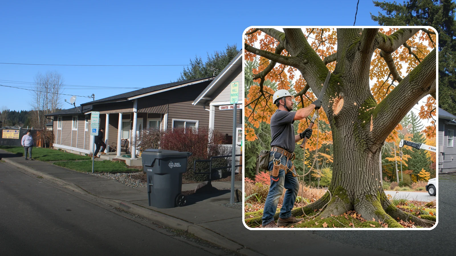 Crown reduction in South Prairie, Pierce County, WA - The reduction of a crown's height or spread using proper reduction cuts.