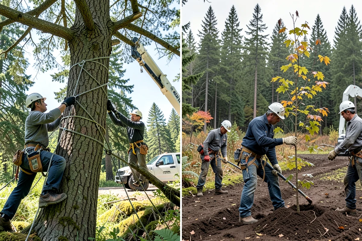 Crown thinning in Arlington, Snohomish County, WA - Assess canopy condition and pruning objectives