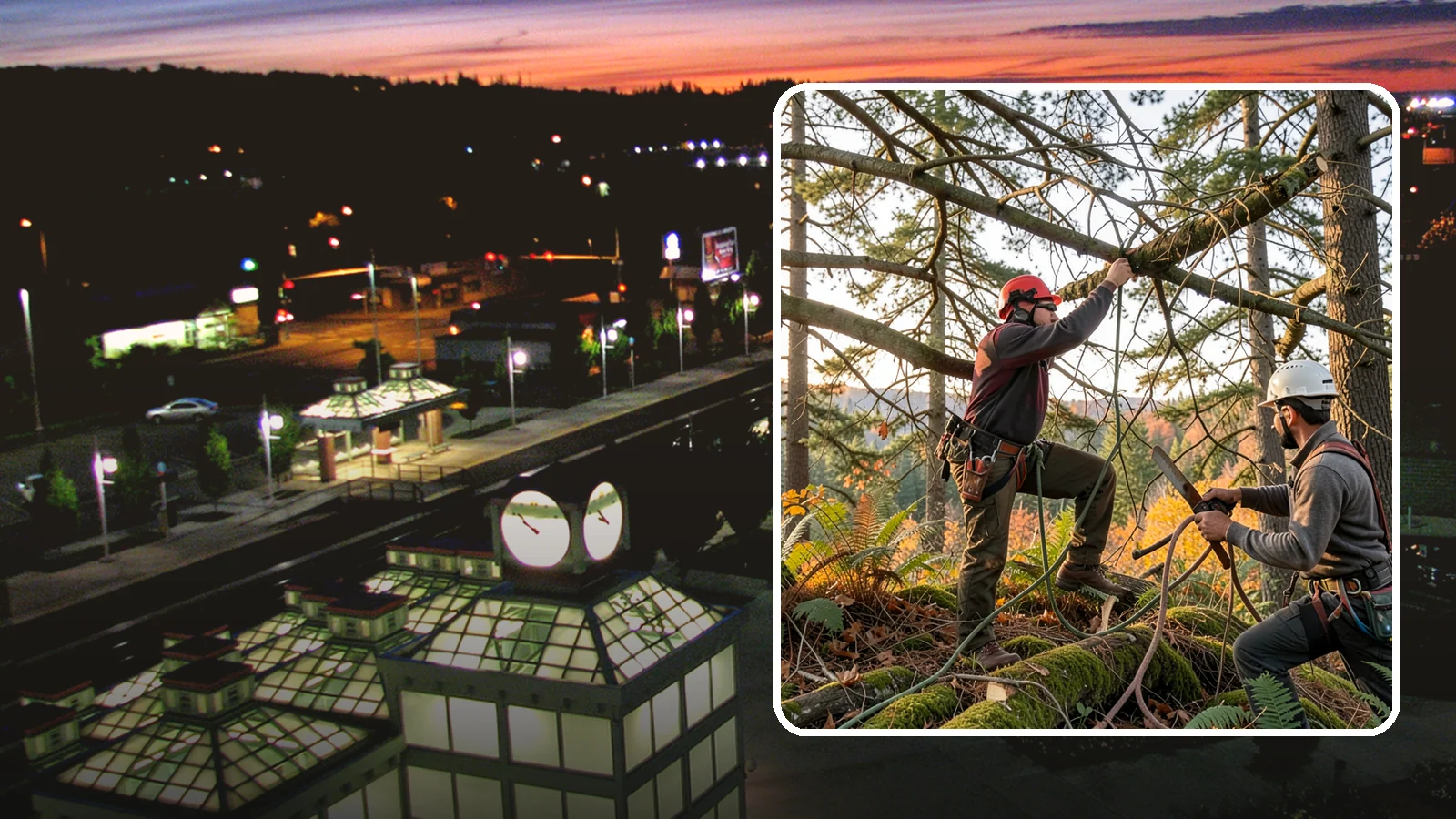 Crown thinning in Auburn, King County, WA - The selective removal of live branches to reduce crown density.