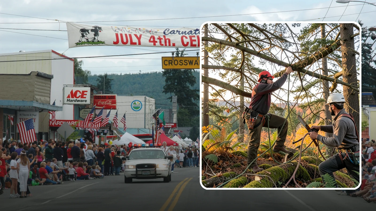 Crown thinning in Carnation, King County, WA - The selective removal of live branches to reduce crown density.