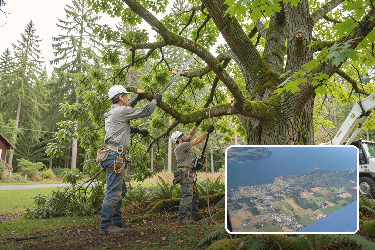 Crown thinning in Coupeville, Island County, WA - Improves tree structure, health, and appearance