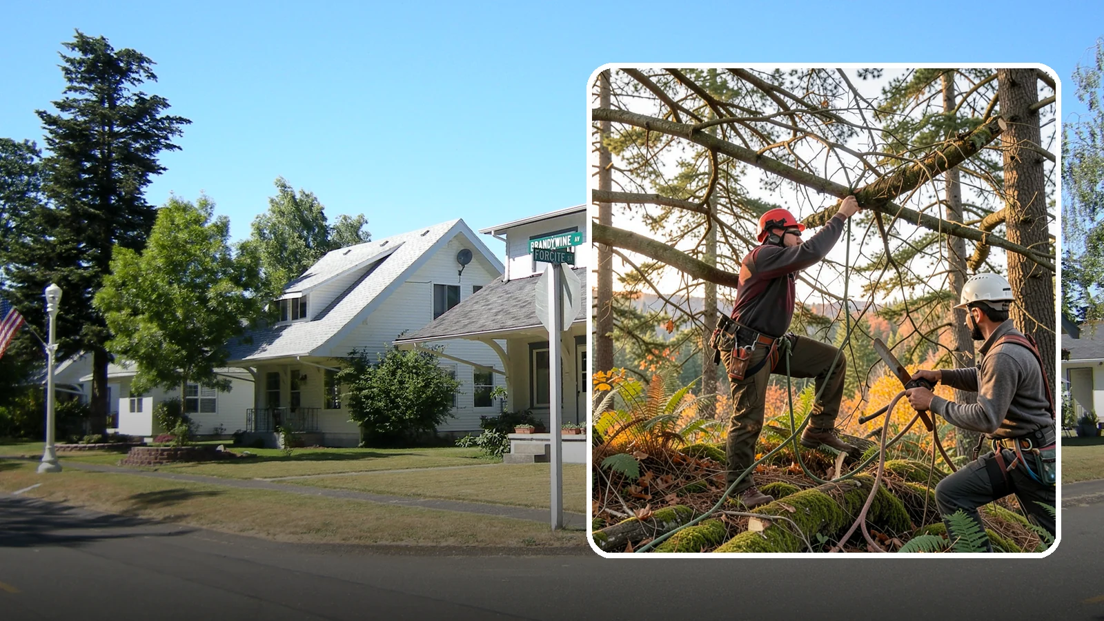 Crown thinning in DuPont, Pierce County, WA - The selective removal of live branches to reduce crown density.