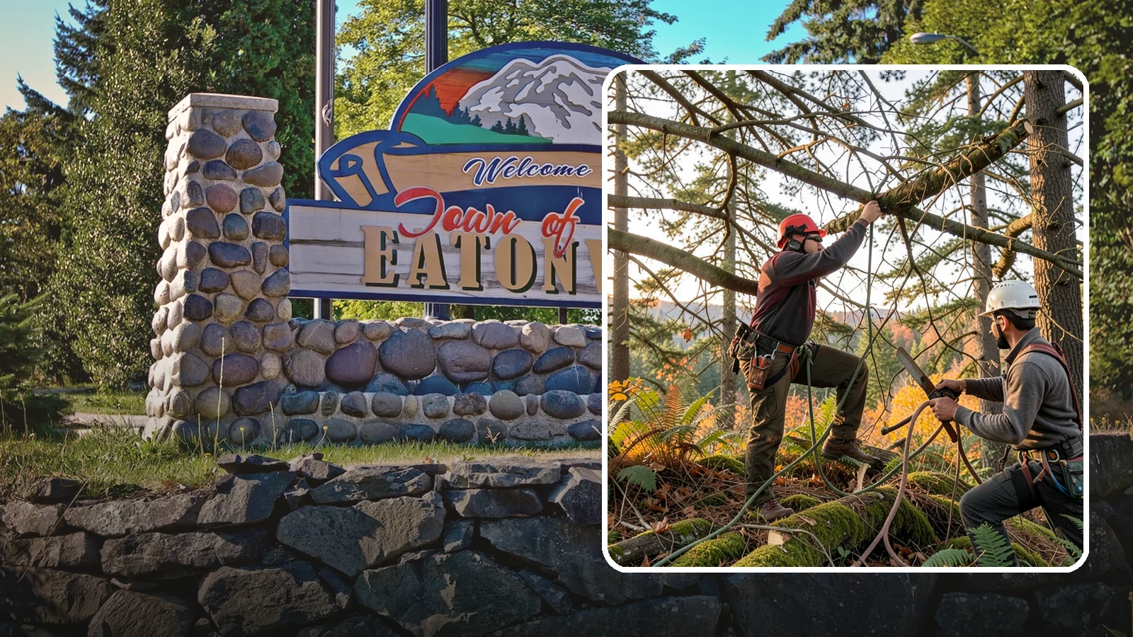 Crown thinning in Eatonville, Pierce County, WA - The selective removal of live branches to reduce crown density.